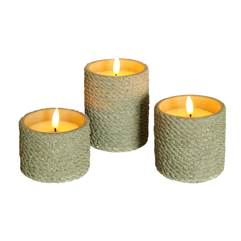 Cimento cilíndrico LED 3D Wick Cax Cera