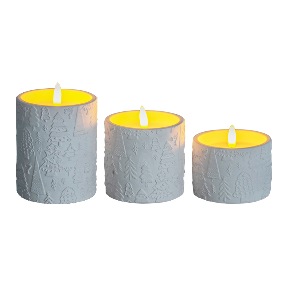 LED Sustainable 3D Electronic Cement-Look Design Cylinder Vella