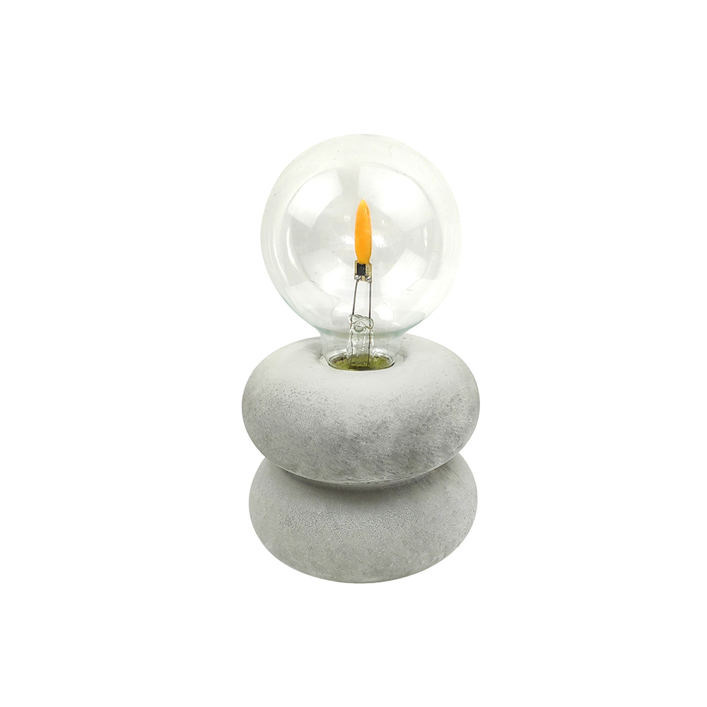 Lâmpada de mesa de led de base de cimento rotativa